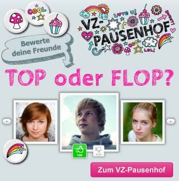 Screenshot:schuelerVZ-Pausenhof - Top oder Flop