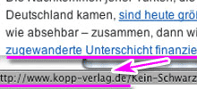 Linkziel einer Website bestimmen (Ausschnitt)