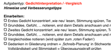 Ausschnitt aus einer Checkliste für eine Deutschklausur zur Gedichtinterpretation
