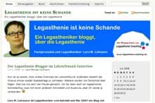 Screenshot (Ausschnitt) des Blogs 'Legasthenie ist keine Schande' von Lars M. Lehmann