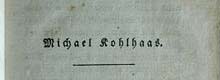 Ausschnitt: Titelblatt von der Michael-Kohlhaas-Ausgabe 1810 (Novellenband)