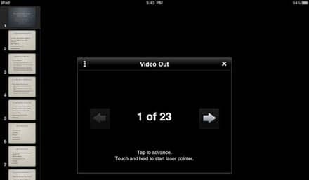 Screenshot einer Keynote-Präsentation auf dem iPad, von tuaw.com