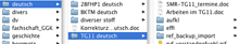 Screenshot einer Verzeichnisstruktur von Unterrichtsmaterial, stark verkleinerter Ausschnitt