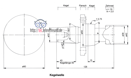 Kegelwelle Bemassungsuebung