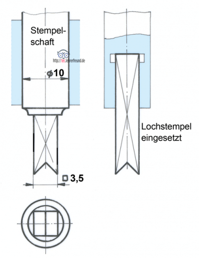 Locher: Lochstempel fest und demontierbar