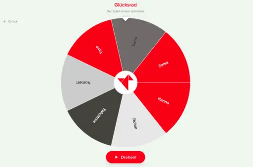 Glücksrad drehen