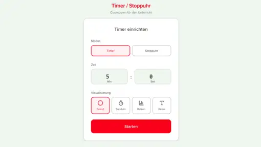 Timer/Stoppuhr einrichten