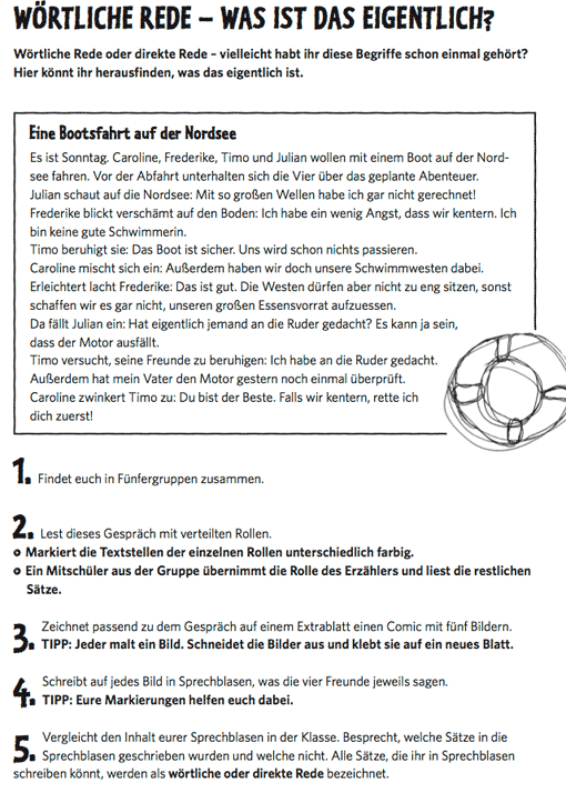 Vorschau: Arbeitsbaltt Wörtliche Rede