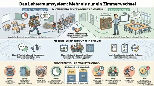 Beispiel: NotebookLM-Infografik zum Lehrerraumsystem