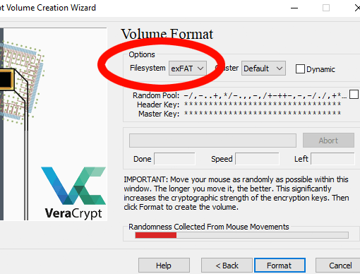 VeraCrypt: Volume formatieren