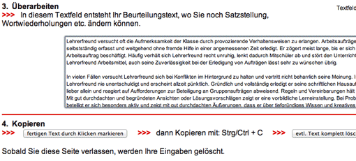 Screenshot: Fertiges Verbalgutachten