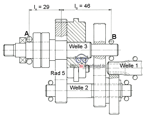 Zweiganggetriebe Berechnungszeichnung