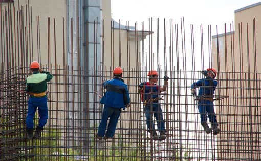 Bauarbeiter auf der Baustelle