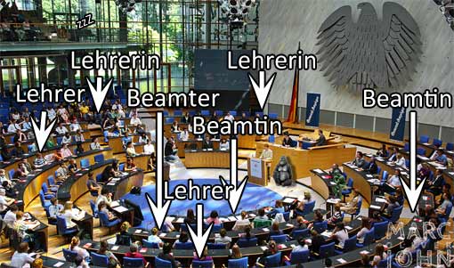 Bundestag, voll mit Lehrern