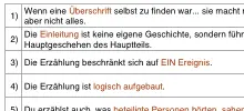 Ausschnitt aus einem Arbeitsblatt zur Erlebniserzählung