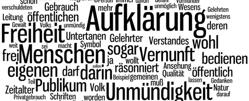 Wordle-Wortwolke zu Kant: Was ist Aufklärung (Ausschnitt)