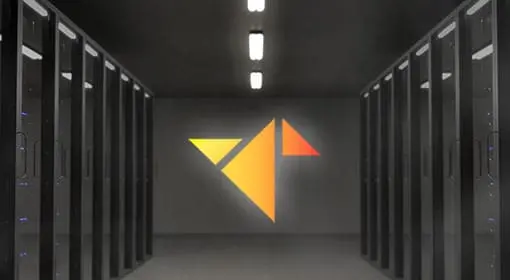 Serverraum mit Lehrerfreund-Logo