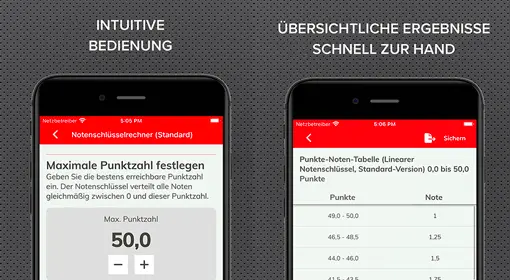 Notenschlüsselrechner-App (Screenshot)