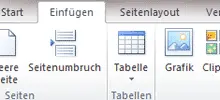 Ausschnitt: Neue Oberfläche von Office 2007 iund 2010 (Ribbons)