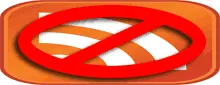 RSS-Feed-Icon, durchgestrichen