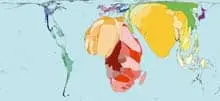 Kleine Vorschau einer Weltkarte auf worldmapper.org