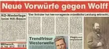 Zeitungsausschnitt 'Wolff'