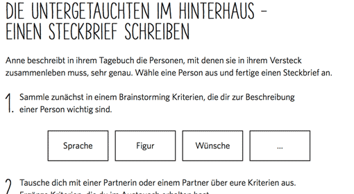 Grundschule steckbrief erstellen Personenbeschreibung Grundschule