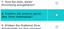 Kleiner Ausschnitt aus dem COPSOQ-Fragebogen