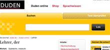 Ausschnitt aus der Dudensuche online
