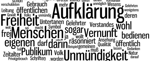 Wordle-Wortwolke zu Kant: Was ist Aufklärung (Ausschnitt)