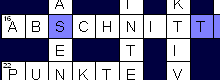Ausschnitt aus einem Kreuzworträtsel, generiert mit CrissCross