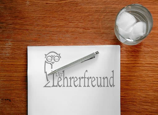 Briefpapier mit Lehrerfreund-Eule