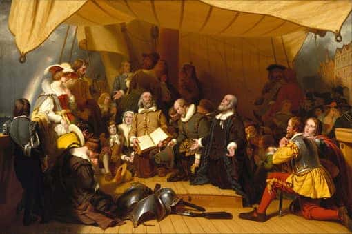 Gemälde: Pilgrim Fathers vor ihrer Abreise in die USA