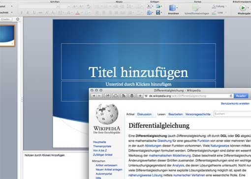 Powerpoint-Präsentation, Ausgangszustand