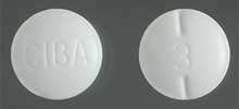 Ritalin-Tablette 10mg, Vorder- und Rückseite