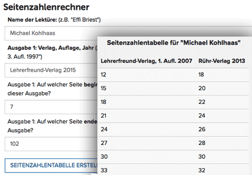 Ausschnitt: Eingabemaske des Online-Lektüre-Konverters