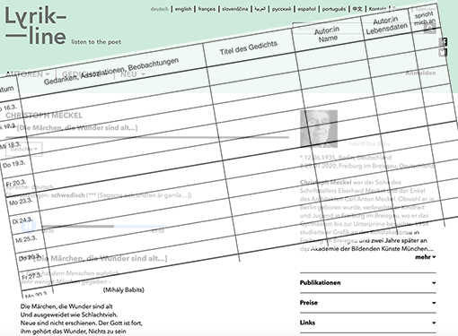 Screenshot von lyrikline.org, montiert mit Arbeitstabelle