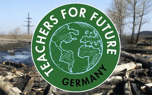 Logo von Teachers for Future auf Umweltkatastrophe