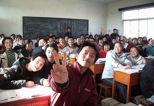 Klassenzimmer in China, Klassengröße unbekannt