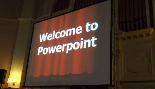 Folie mit Aufschrift Welcome to Powerpoint