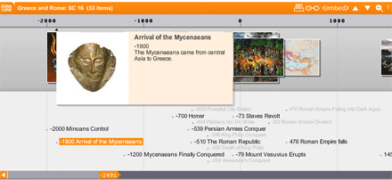 Screenshot: Zeitleiste von TimeRime