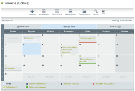 Screenshot: Kalender, Terminansicht