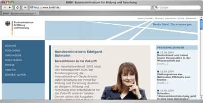 Website des Bundesministeriums für Bildung und Forschung, Thumbnail