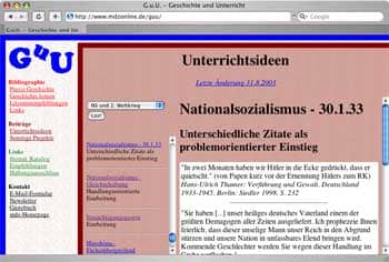 Vorschau Website Geschichte und Unterricht