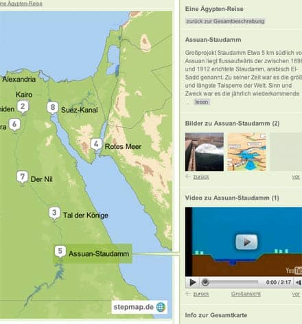 Karte zu Ägypten/Nil (Unterrichtsprojekt einer Klasse 6)
