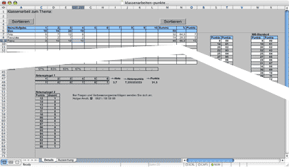 Vorschau: Excel-Tabelle zur Notenverwaltung