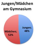 Diagramm: Verteilung von Jungen und Mädchen am Gymnasium, Schuljahr 2007/2008