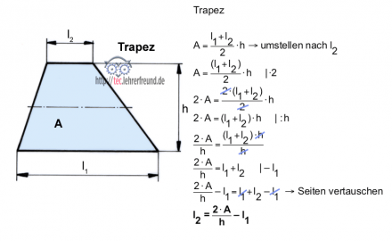 Trapez-Formel umstellen