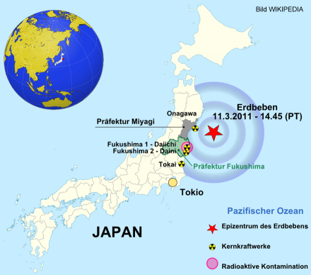 Landkarte Japan/Fukushima