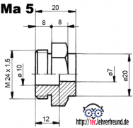 Ma5: Getrennte Anordnung der Maße für Innen- und Außenformen